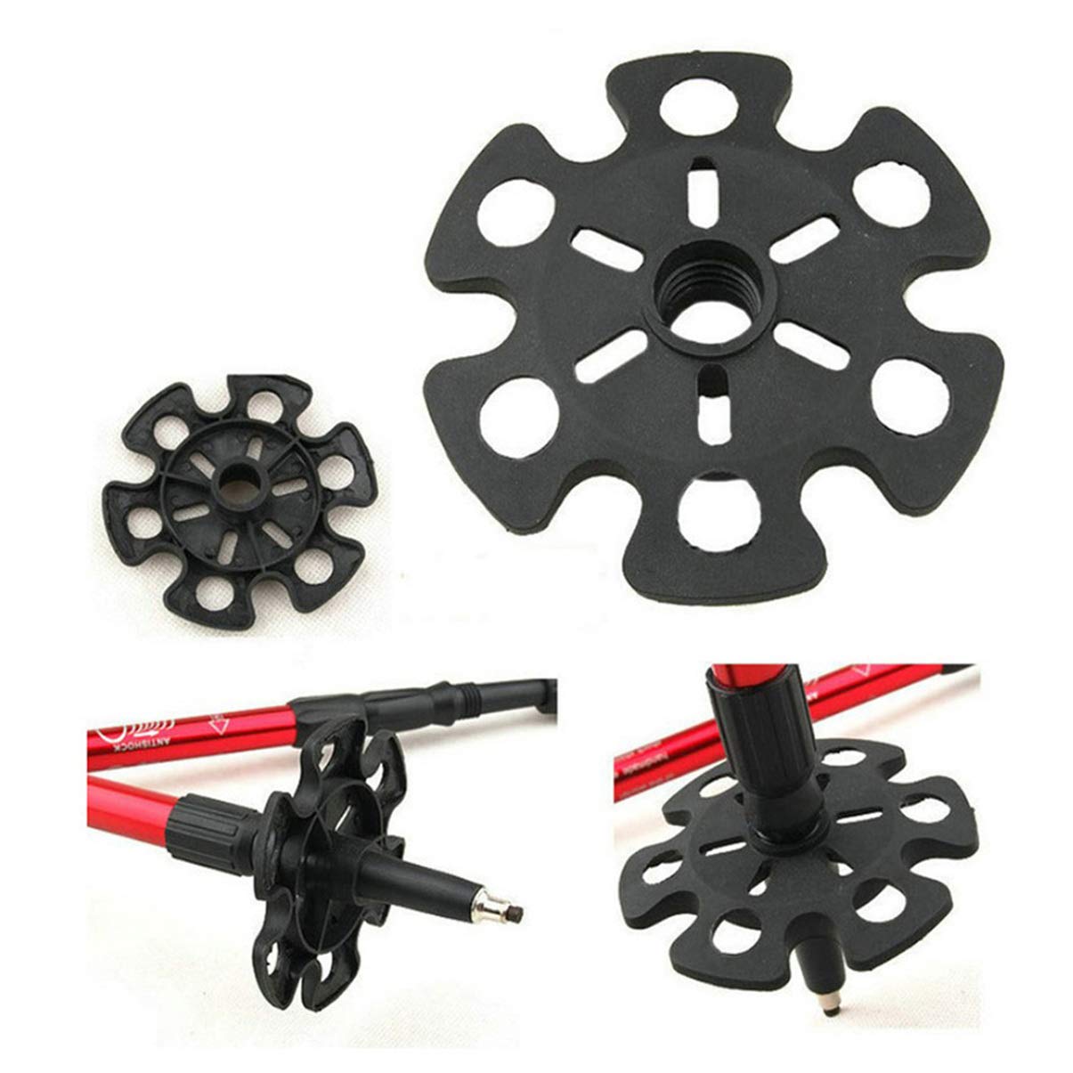 Besportble 10 Pcs Trekking Pole Snow Baskets Removable Mud Ski Basket Walking Hiking Stick Replacement Accessory For Hiking Trek