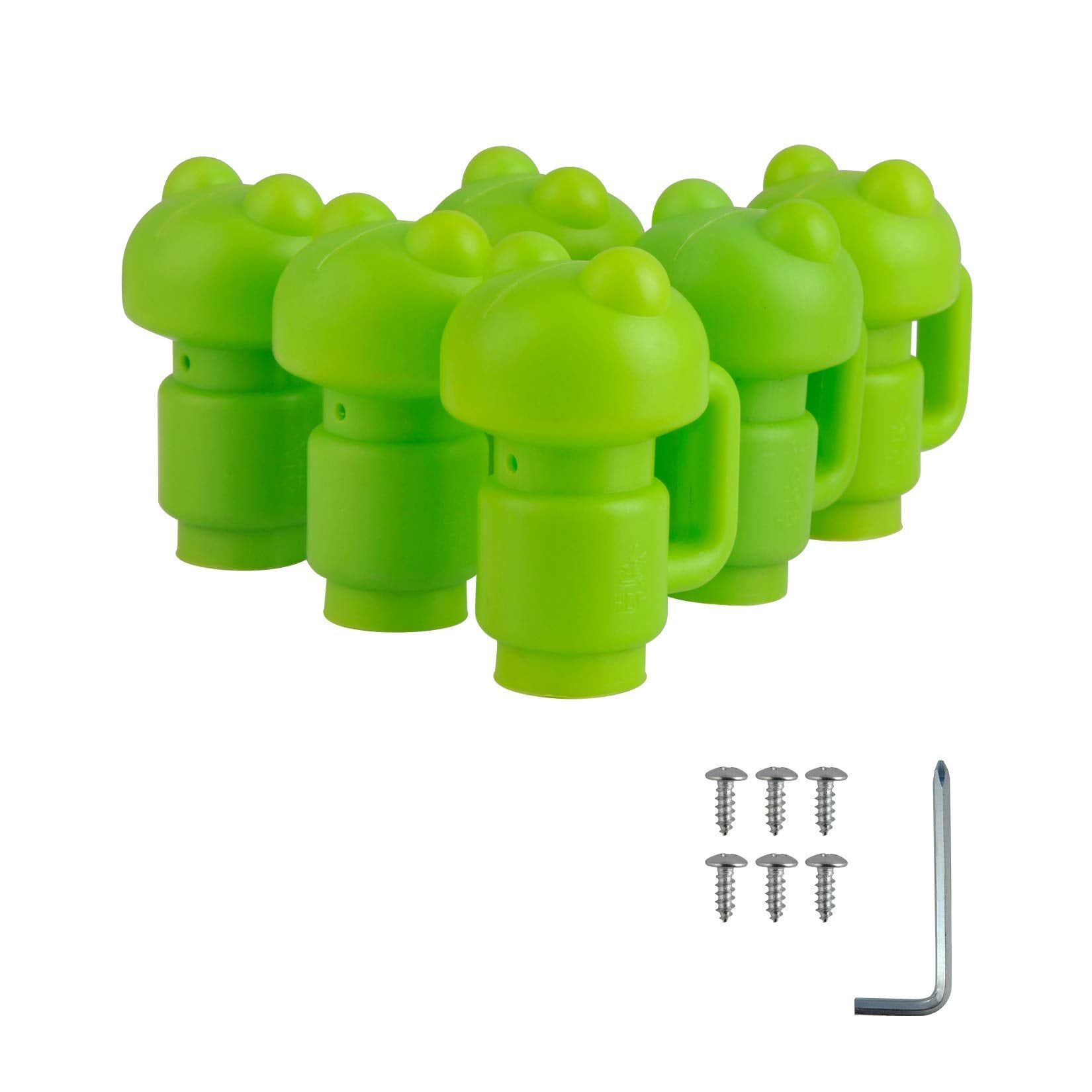ZIZILAND 1.26 Diameter Trampoline Enclosure Pole Cap for Net Hook, 6 Pieces, Green, Only Fit in 32mm(1.26in) Diameter Trampoline