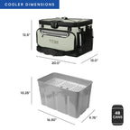 Titan by Arctic Zone 48 Can Zipperless Soft Cooler with HardBody Liner, Seagrass