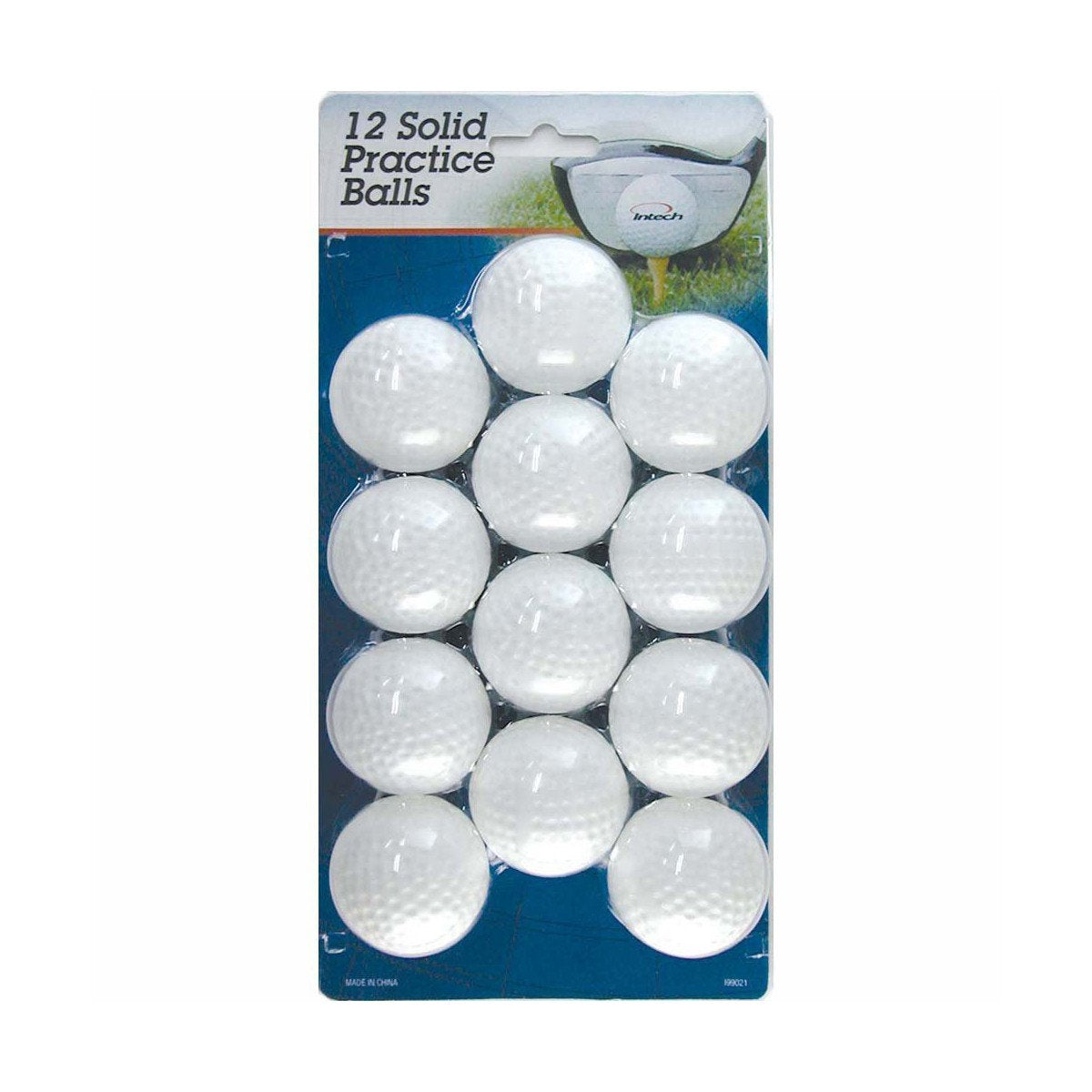 Intech White Hollow Plastic Practice Golf Balls For Backyard Or Indoor Use For Men, Women And Kids (12-Pack)