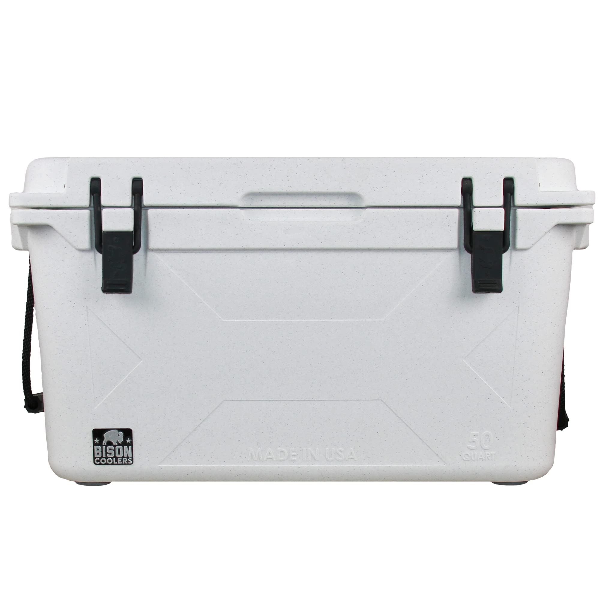 Bison Coolers White 50 Quart Cooler  Made In The Usa  Easy Use Latches  Heavy Duty Long Ice Retention