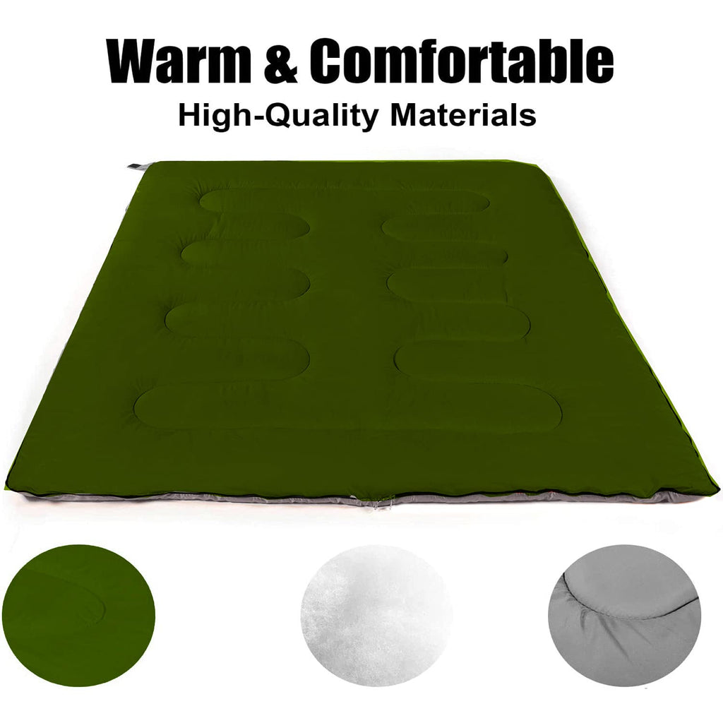 Envelope Sleeping Bags 4 Seasons Warm Or Cold Lightweight Indoor Outdoor Sleeping Bags For Adults, Backpacking, Camping
