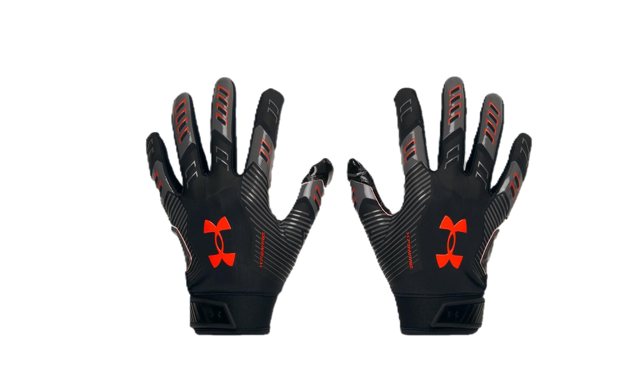 Under Armour Men'S F9 Nitro Novelty Football Gloves, (001) Black/Castlerock/Atomic, Large