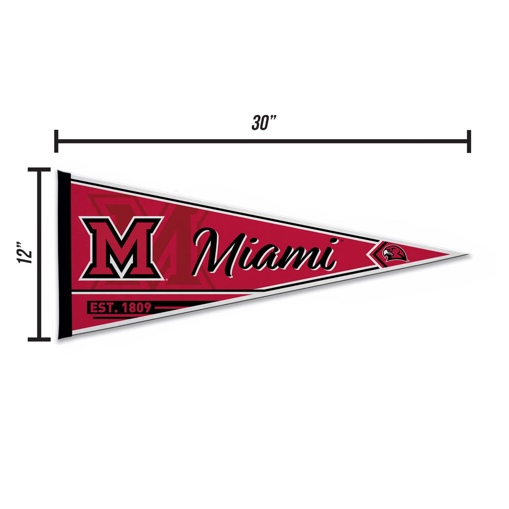 Rico Industries Ncaa Miami Of Ohio Redhawks Classic 12'' X 30'' Felt Wall D  Cor Pennant - Great For Home/Bed Room/Man Cave D  C