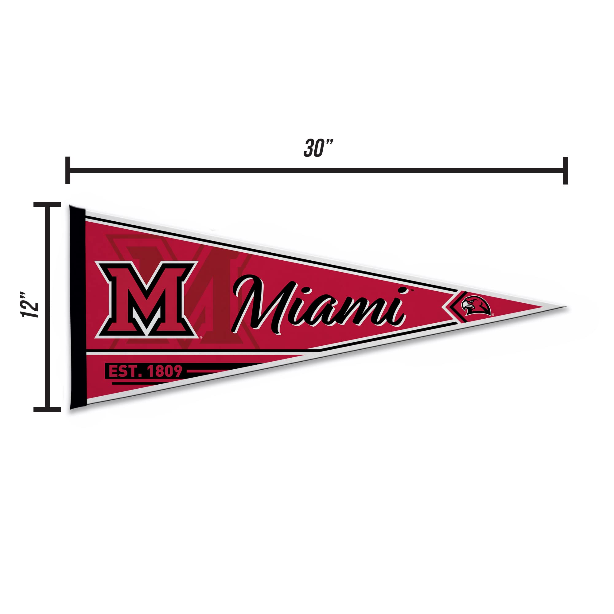 Rico Industries Ncaa Miami Of Ohio Redhawks Classic 12'' X 30'' Felt Wall D  Cor Pennant - Great For Home/Bed Room/Man Cave D  C