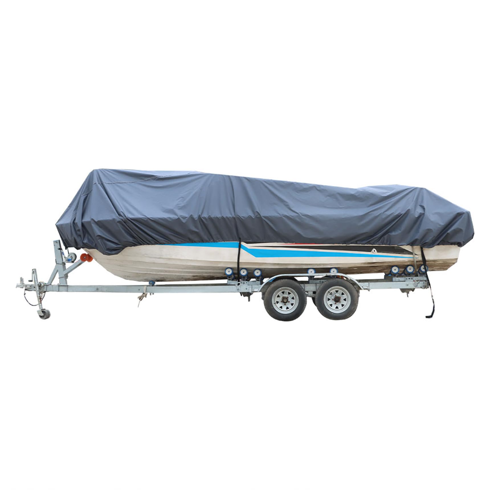 14-16Ft 90 Beam Width Gray Heavy Duty Peva Boat Cover Replacement For V-Hull Fishing Boat Tri-Hull Runabout Bass Boat Fish Ski P