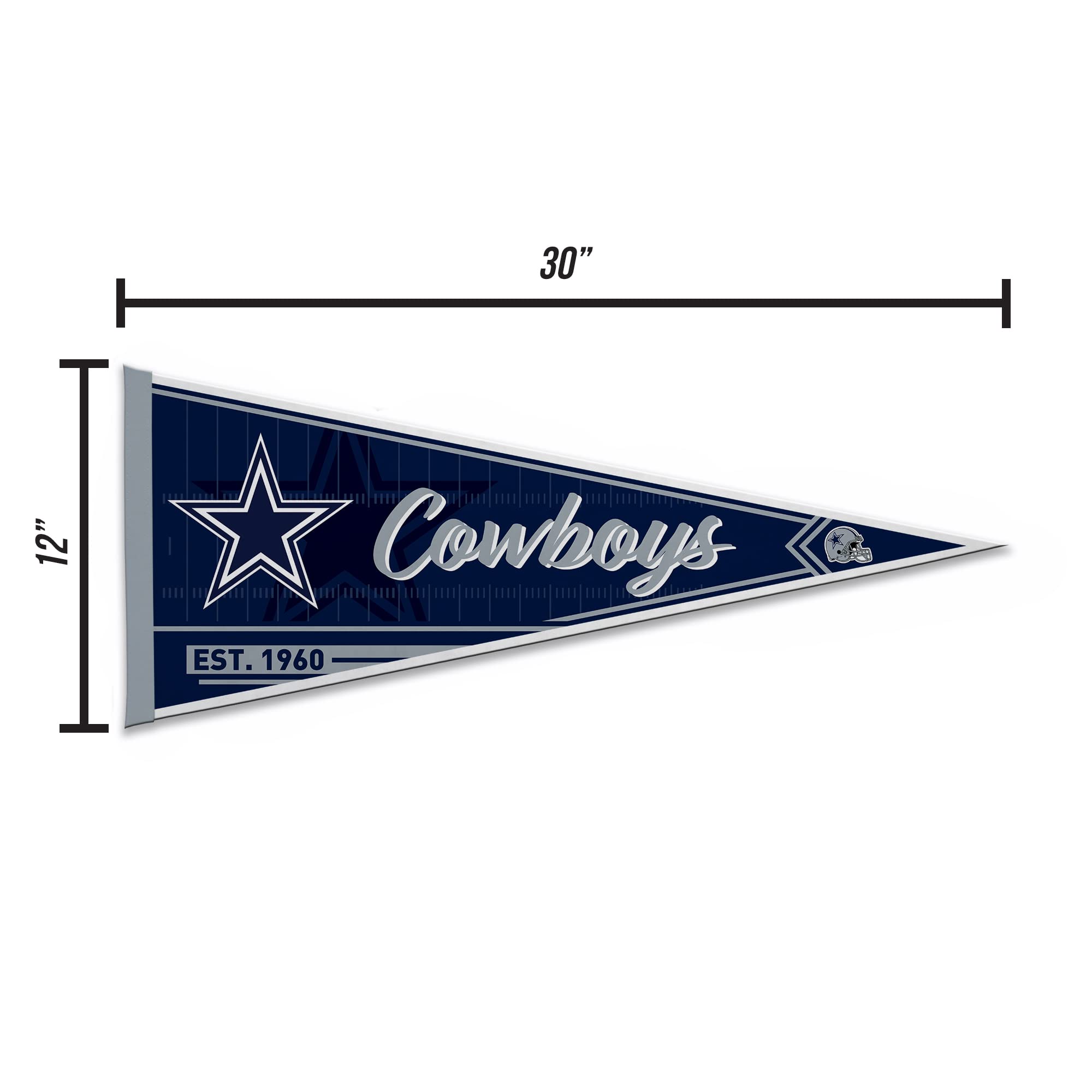 Rico Industries Nfl Football Dallas Cowboys Classic 12'' X 30'' Felt Wall D  Cor Pennant - Great For Home/Bed Room/Man Cave D  C