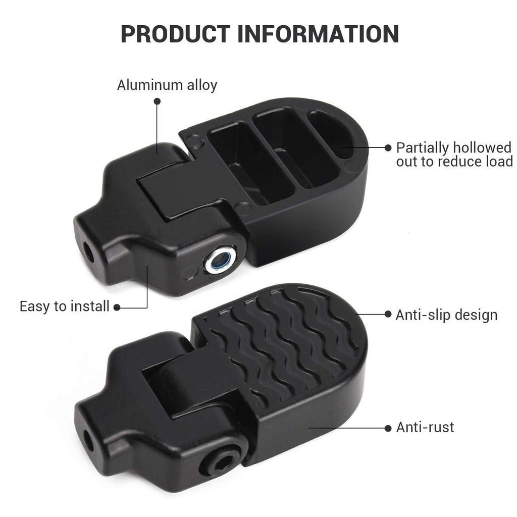 Tobwolf 1 Pair Mini Bike Rear Pedals, 3.1X1.6 In / 8X4Cm Aluminium Alloy Folding Bike Pegs, Non-Slip Bicycle Footrests, Foot Pla