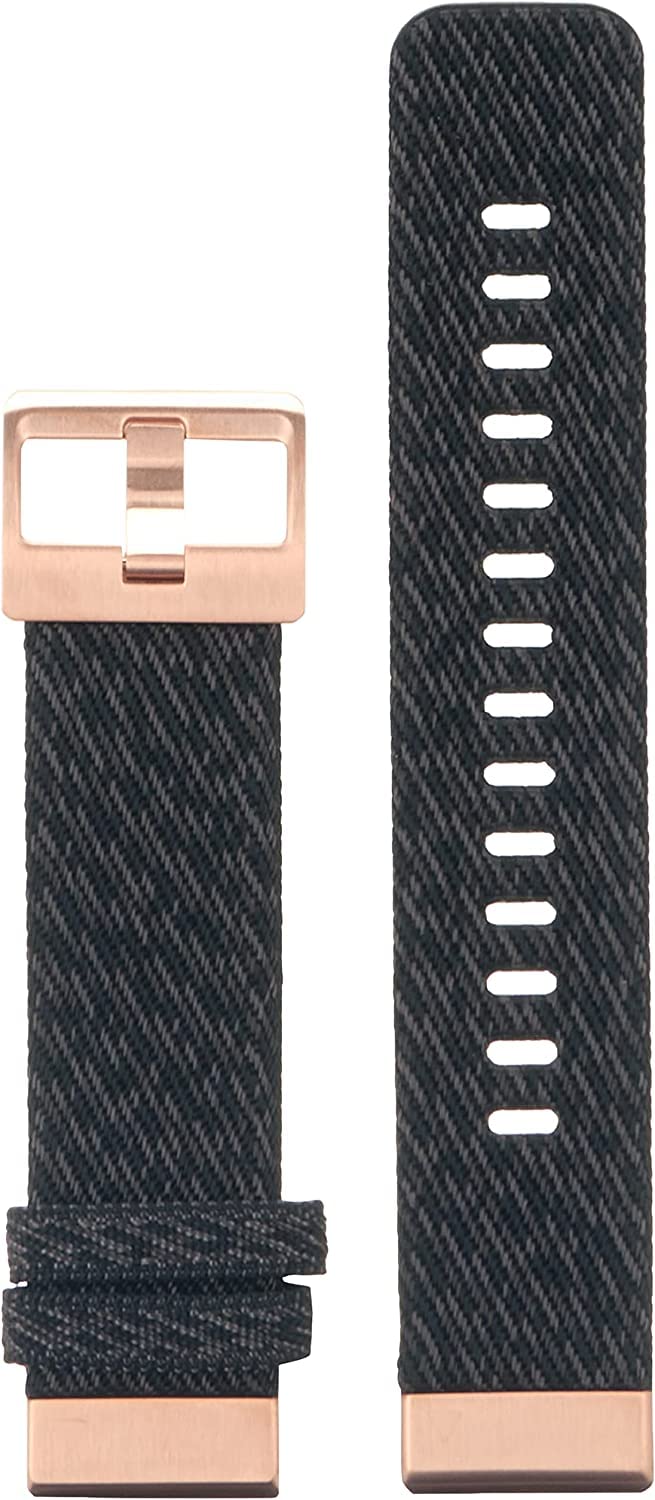 Garmin Quickfit Watch Band Heathered Black Nylon With Rose Gold Hardware 20Mm