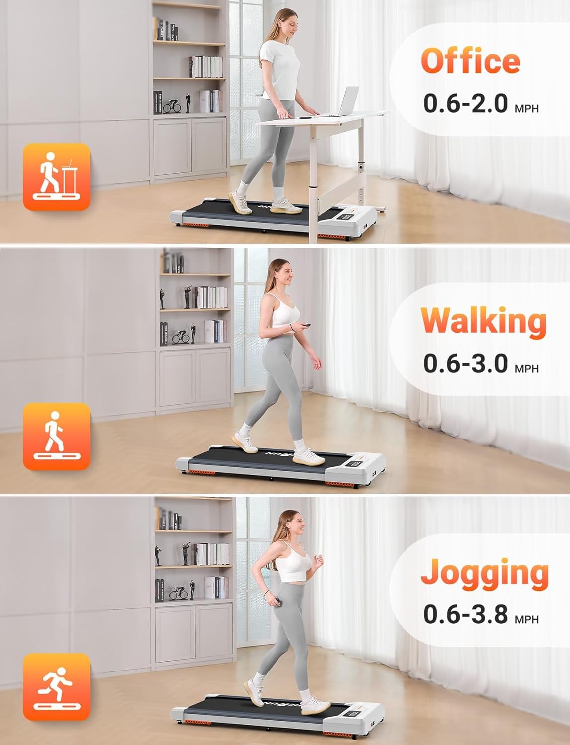Therun Walking Pad, Under Desk Treadmill 2.5 Hp With Remote Control For Jogging And Walking, Widen Running Belt Portable 265Lbs