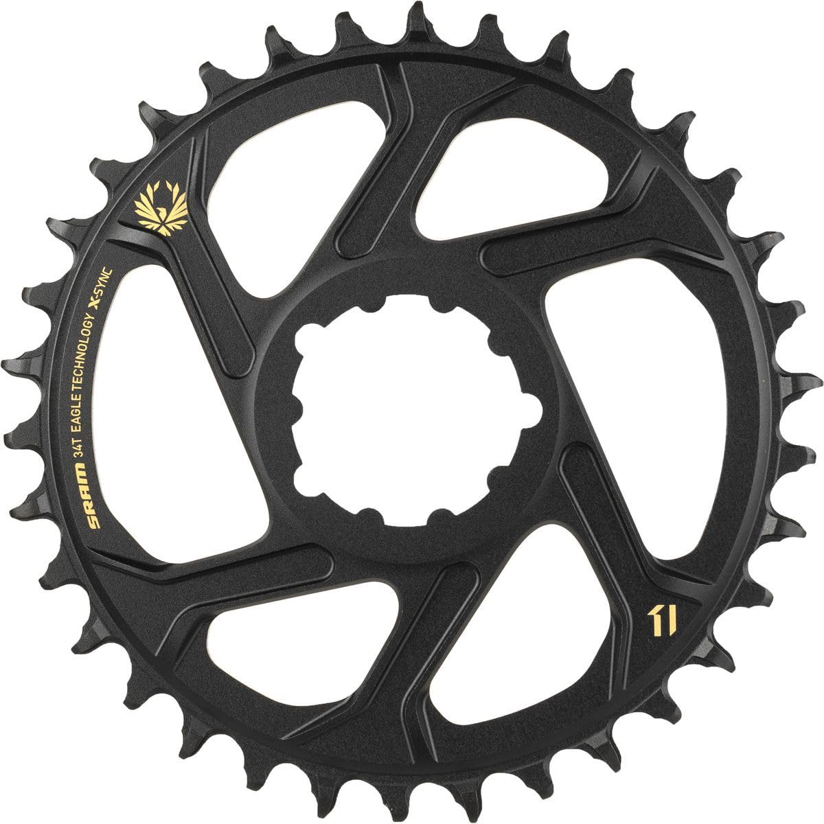 Sram X-Sync 2 Eagle Direct Mount Chainring 34T Boost 3Mm Offset With Gold Logo