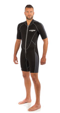 Cressi Lido 2 mm Man Short Sleeve Short Wetsuits, Black/Grey, XL