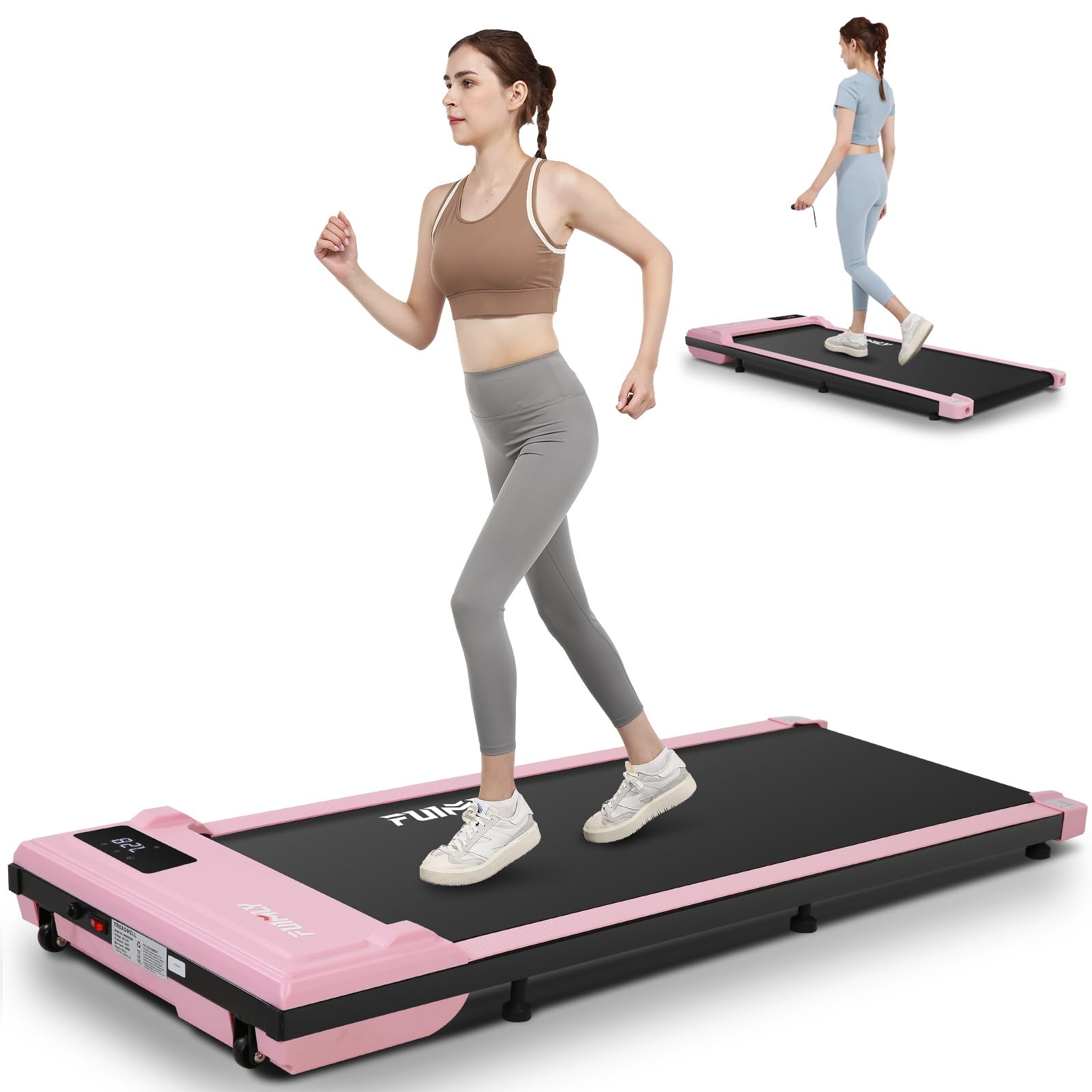 Under Desk Treadmill, Expert Of Wooden Walking Pad, Walking Jogging Machine With Remote Control, Installation-Free