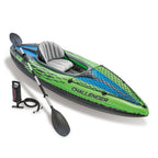 Intex Challenger K1 Kayak 1 Man Inflatable Canoe With Aluminum Oars And Hand Pump, Greenblue