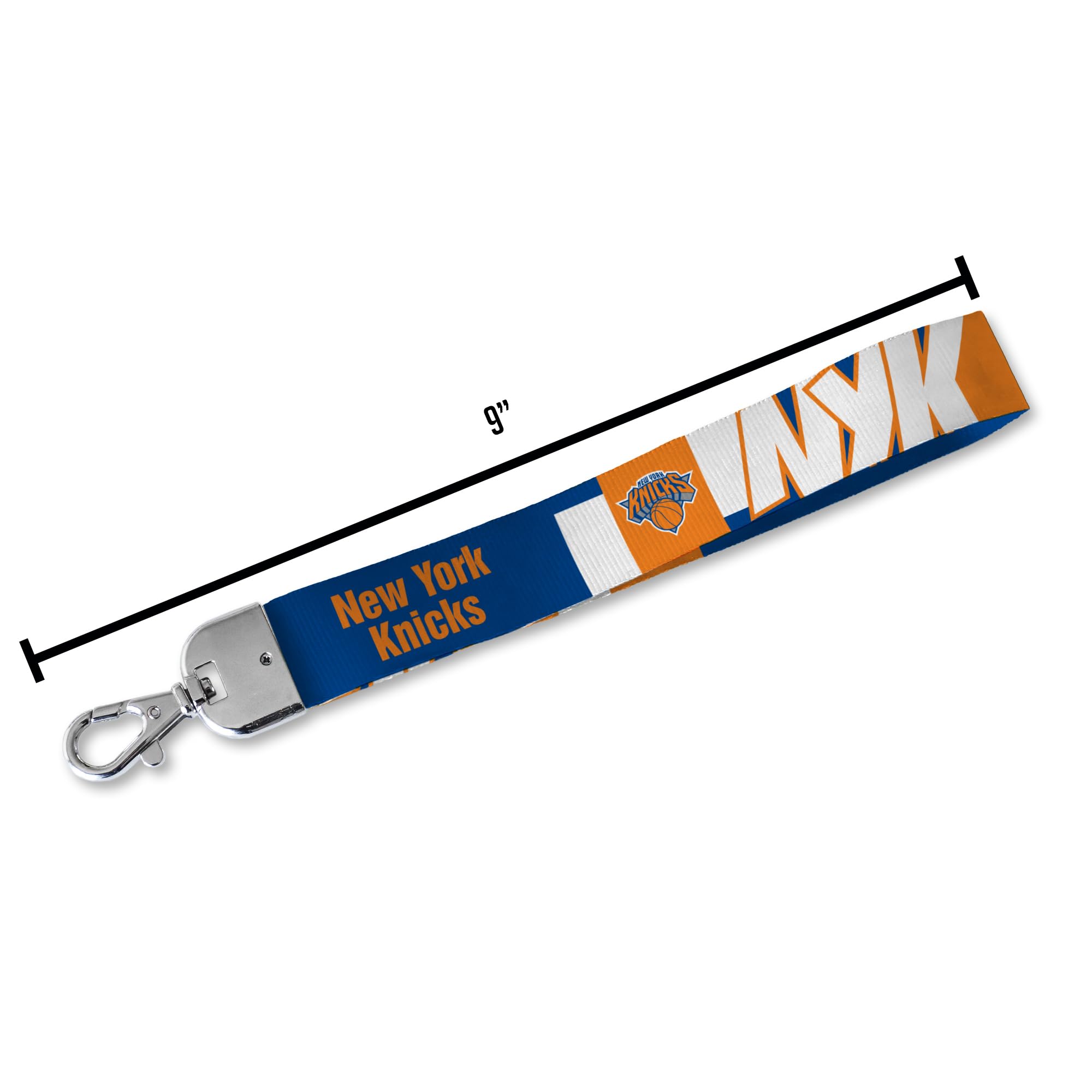 Rico Industries Nba Basketball New York Knicks Wrist Lanyard Key Chain, Cute Wristlet Strap Keychain Holder For Women Men Car Ke