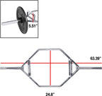 Cap Barbell Mega Olympic Trap Bar, Deadlift Bar, Hex Bar With Combo Neutral Grips, Chrome - New Version (Obis-91Hc)