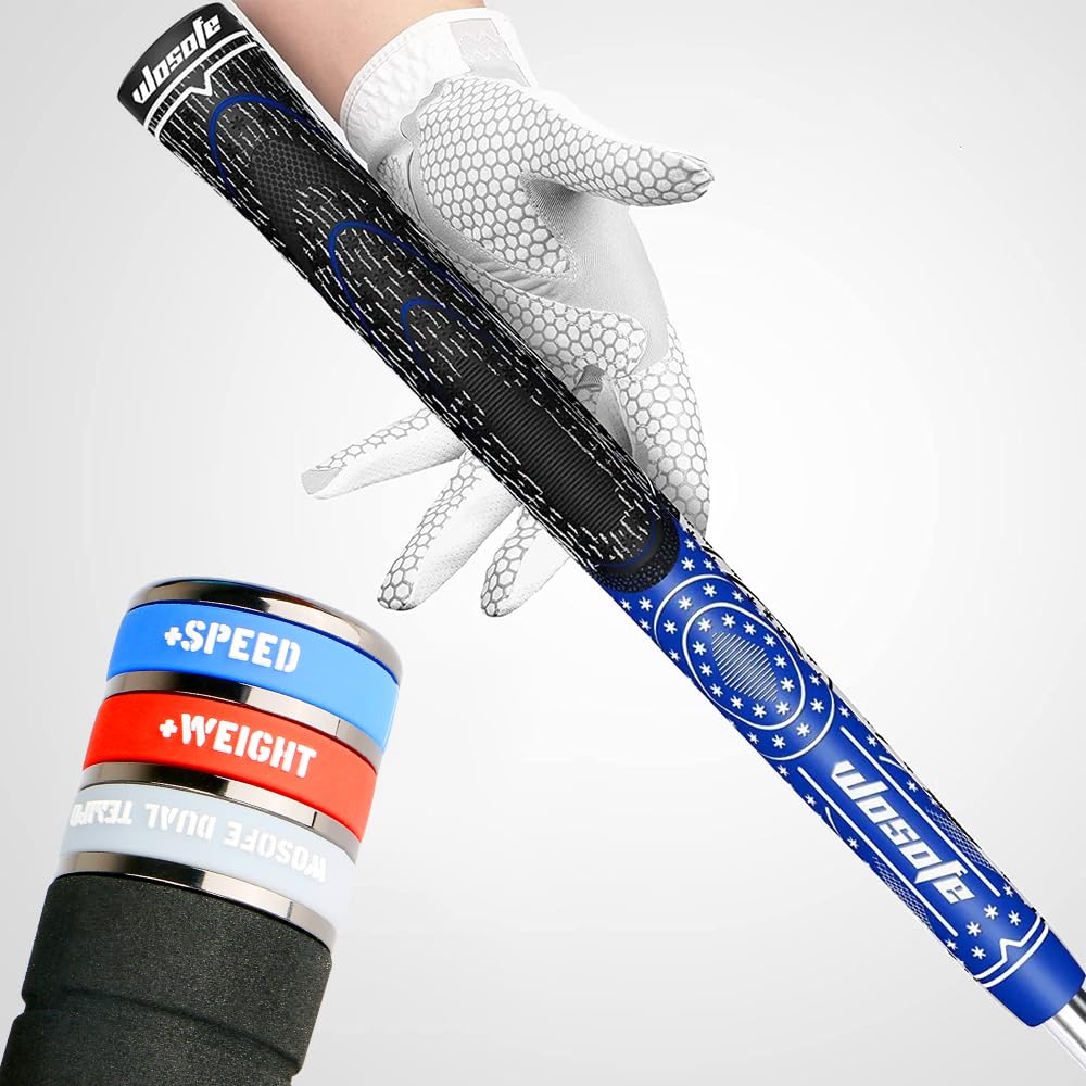 Wosofe Golf Swing Trainer Practice Training Aid Equipment Automatic Spring Retraction Anti-Slip Grip Speed Weight Configuration