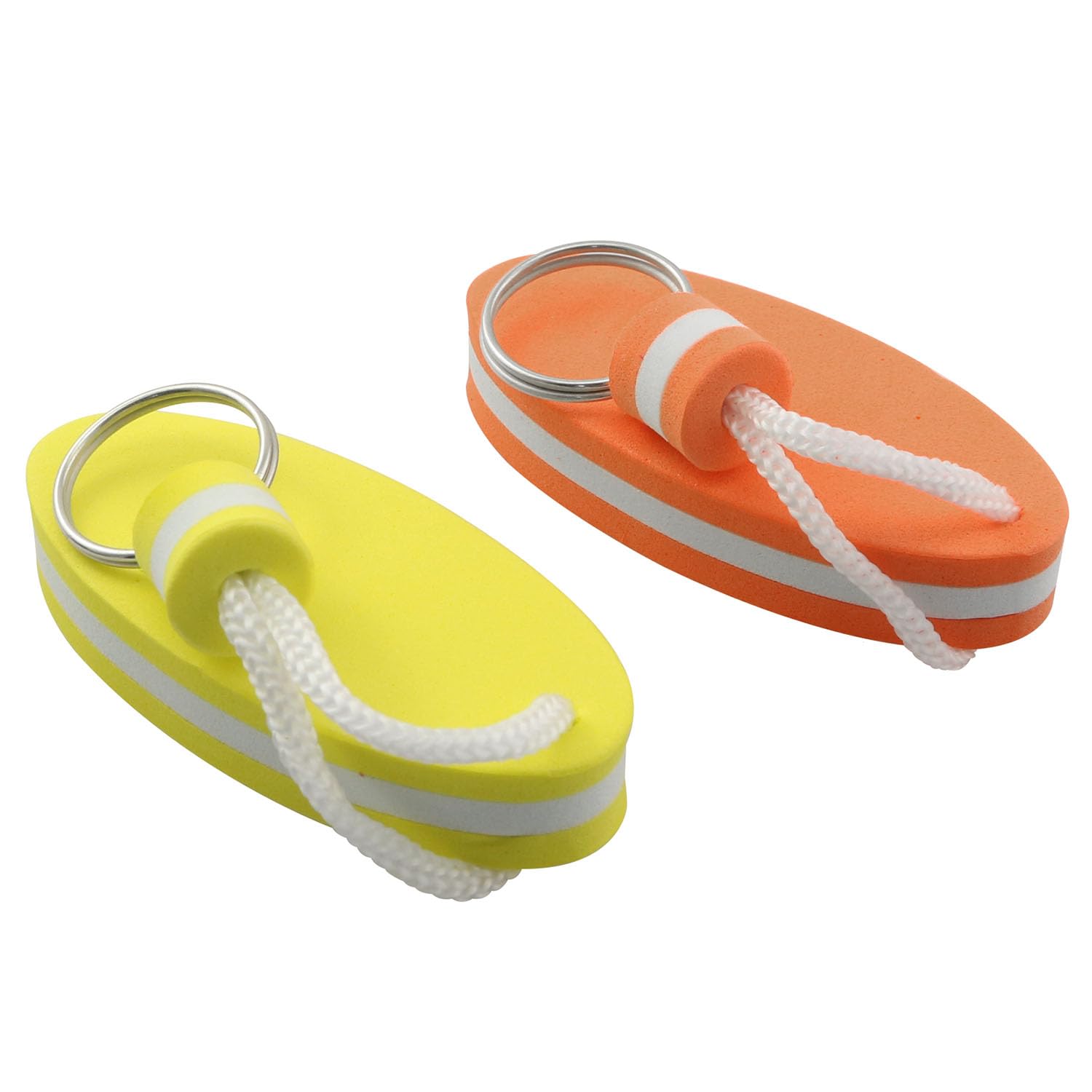 Dghaop 2Pcs Floating Key Ring Glow In Dark, Yellow And Orange Water Buoyant Key Chain, Boat Key Chains For Fishing, Sailing, Sur
