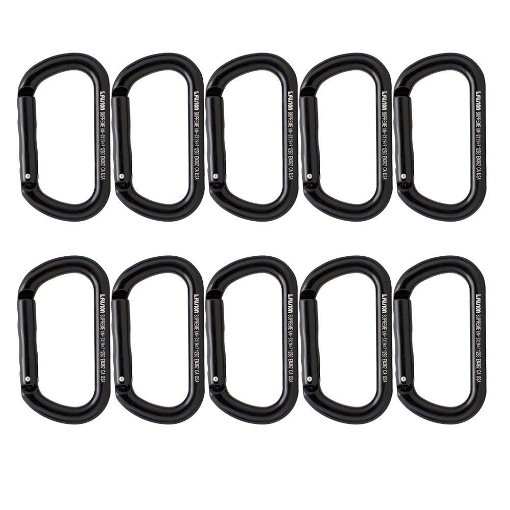 Fusion Climb SUPREME STRAIGHT GATE CARABINER - Lightweight Aluminum, Non-Locking, Key Nose, Oval Shape | CE EN 362 Certified for
