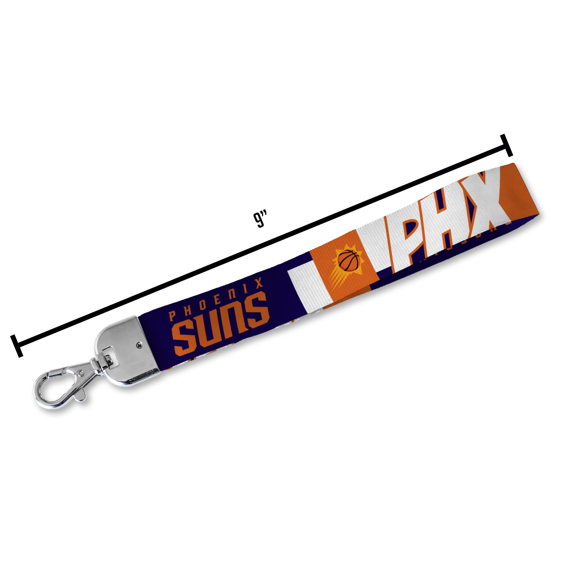 Rico Industries Nba Basketball Phoenix Suns Wrist Lanyard Key Chain, Cute Wristlet Strap Keychain Holder For Women Men Car Keys