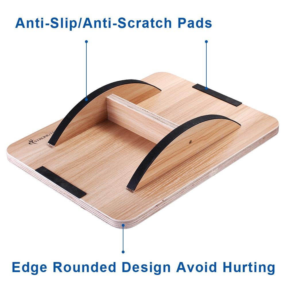 Strongtek Professional Wooden Balance Board, Rocker Board, Wood Standing Desk Accessory, Balancing Board For Under Desk, Anti Sl