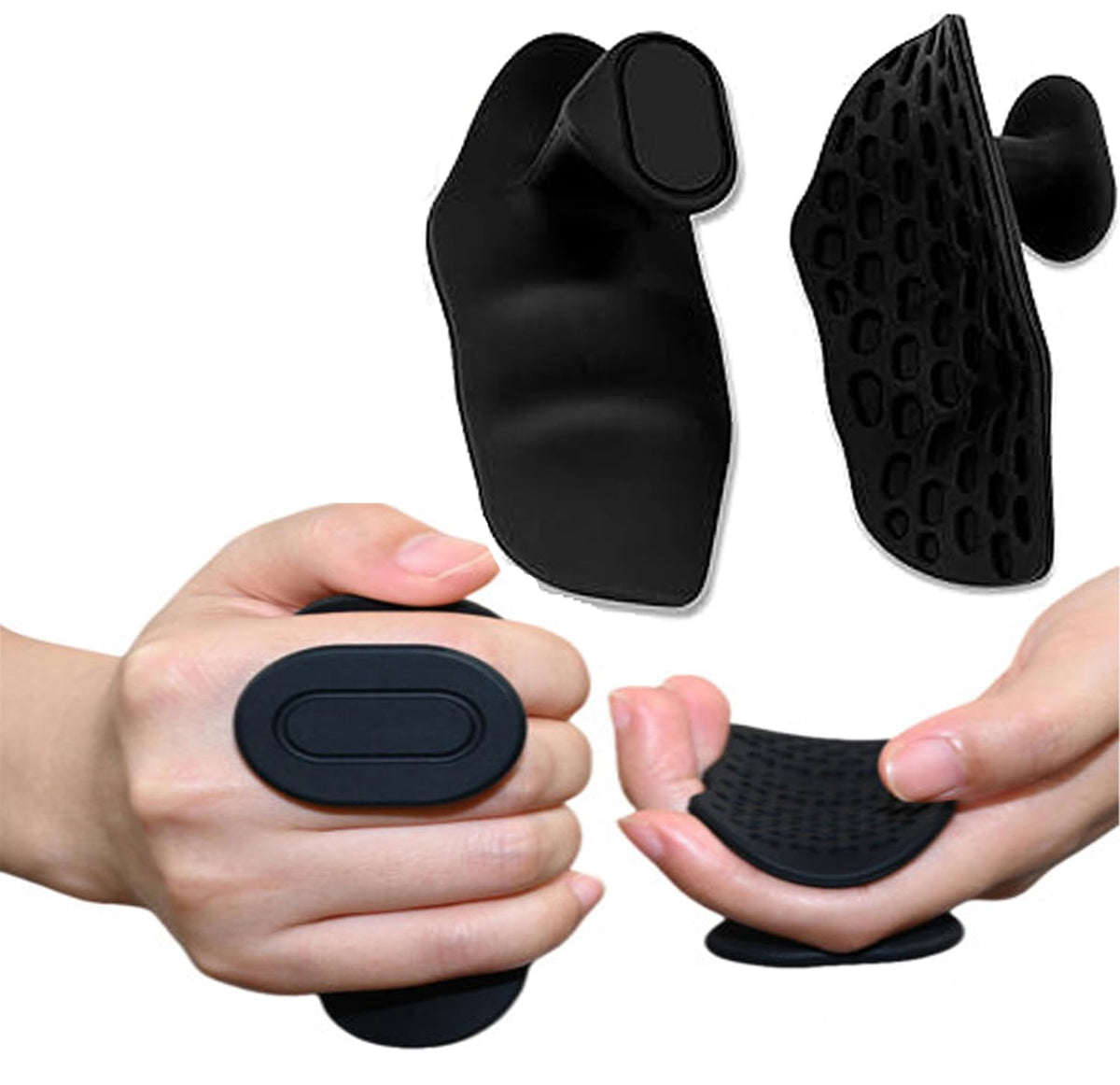Silicone Weight Lifting Hand Grips | NonSlip Gym Gripper Pads For Dumbbells, Barbells & PullUps