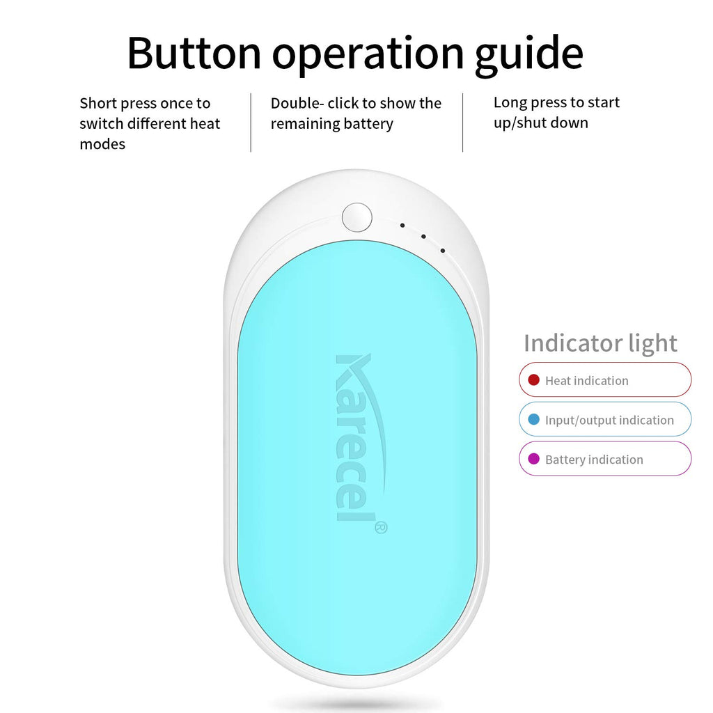 Karecel Hand Warmers Rechargeable, Usb Hand Warmer Reusable 5200Mah Powerbank Portable Heater Battery Hot Pocket Warmer Electric