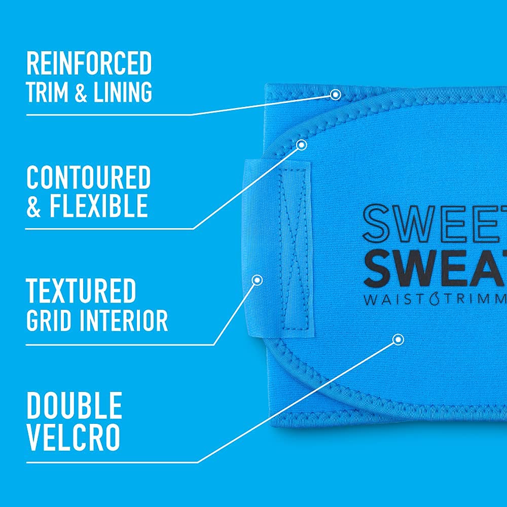 Sports Research Sweet Sweat Waist Trimmer for Women and Men - Sweat Band Waist Trainer Belt for High Intensity Training and Gym