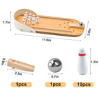 Tabletop Mini Bowling Game Set,Funny White Elephant Gifts For Adults,Wooden Mini Bowling Set For Home Office Desk Toys Stress Re