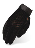 Heritage Crochet Riding Gloves, Size 7, Black