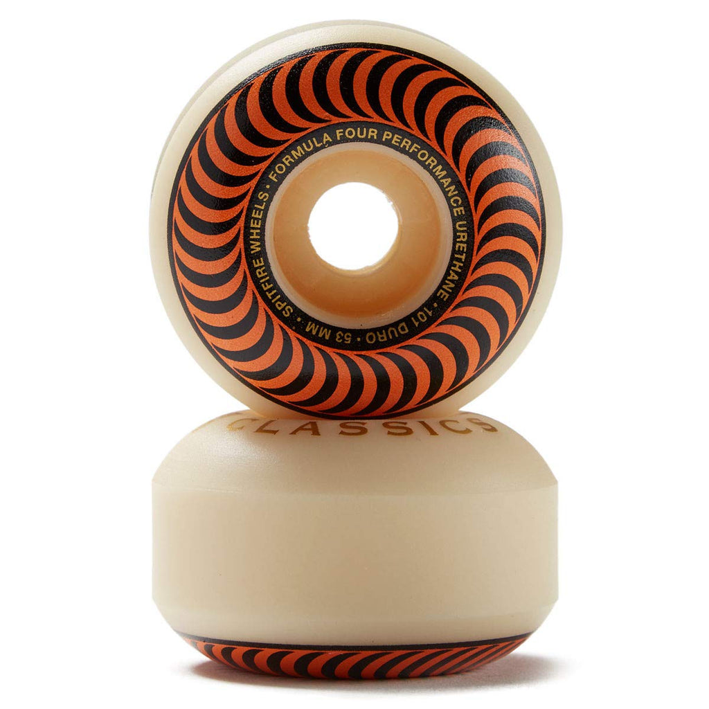 Spitfire F4 Classic Swirl 53Mm White/Orange (Set Of 4)