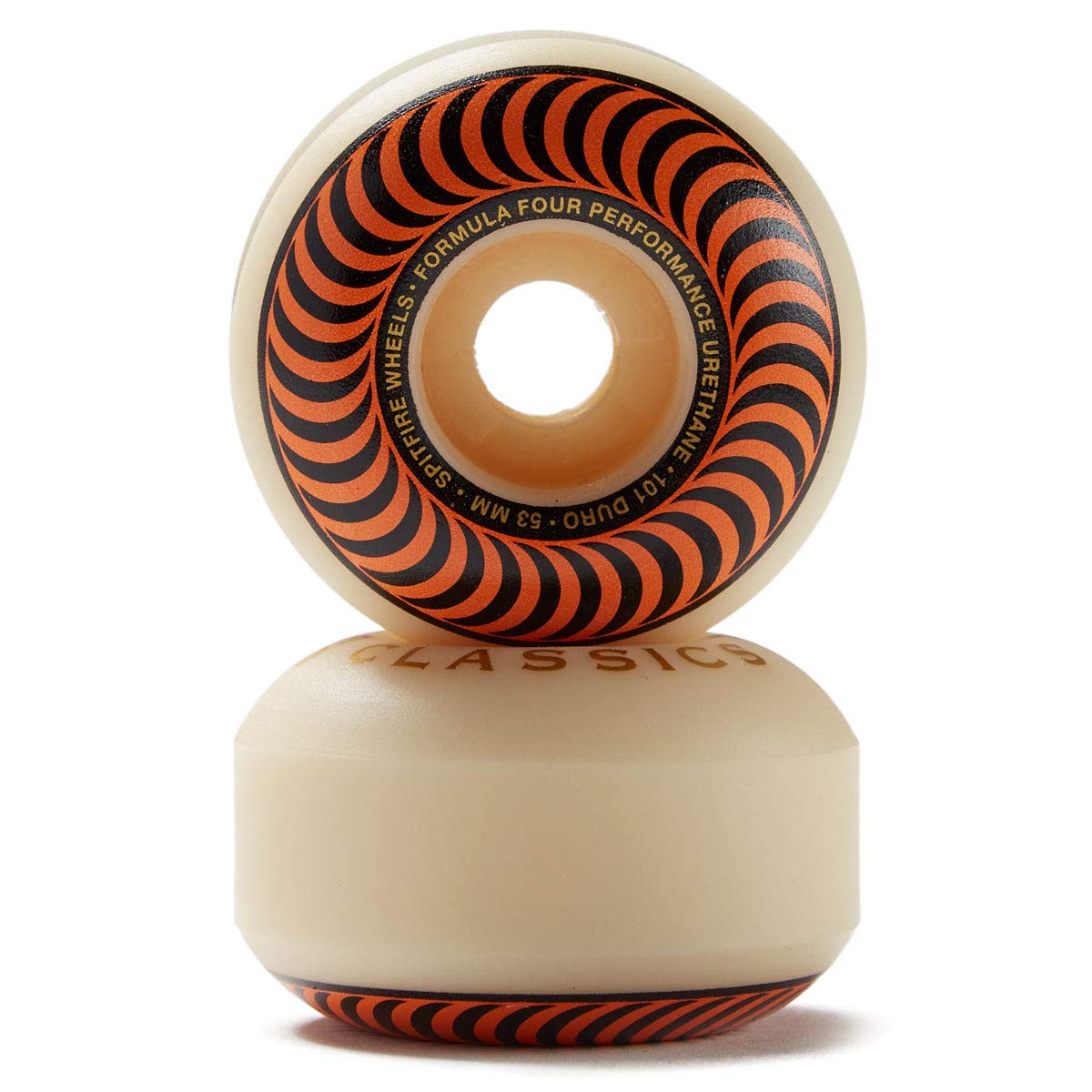 Spitfire F4 Classic Swirl 53Mm White/Orange (Set Of 4)
