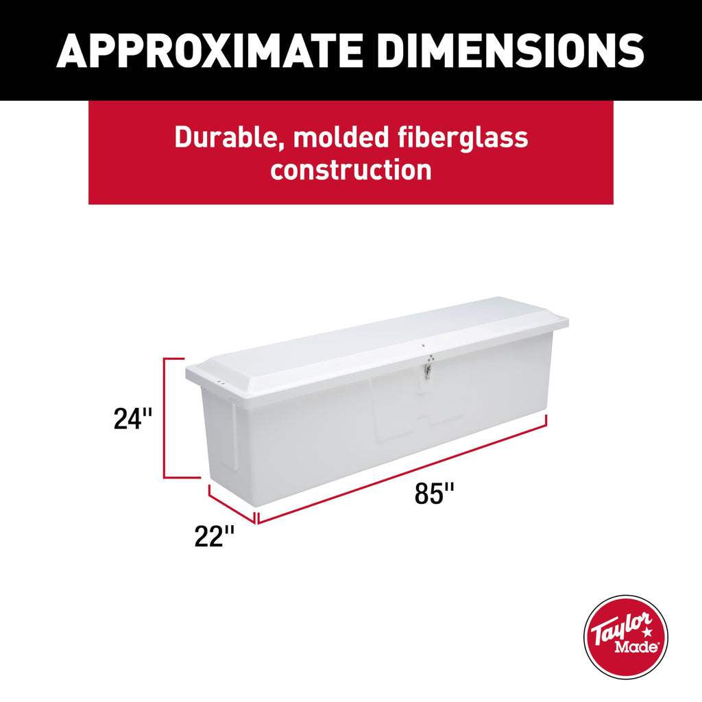 Taylor Made Products White 67.75''L X 27.75''W X 26''H Stow 'N Go Uv-Resistant Polyethylene Waterproof Storage Box With Stainles