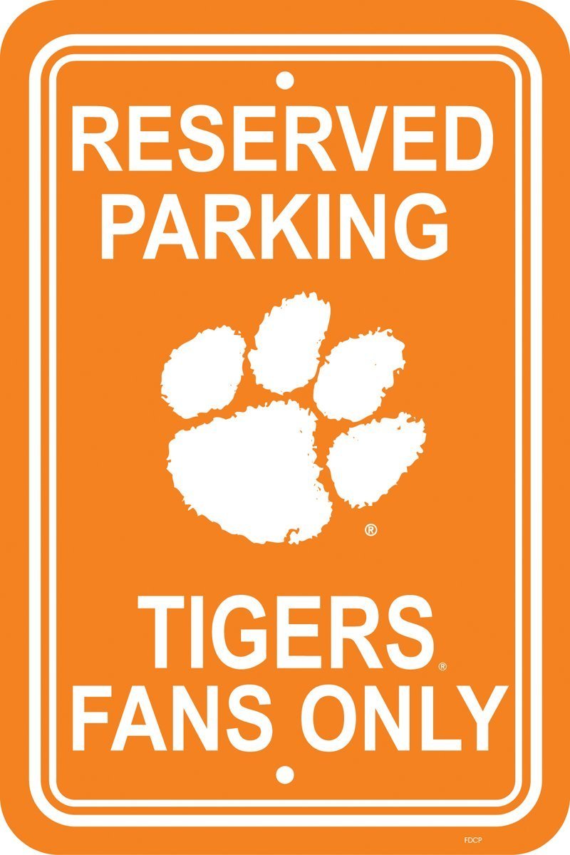 Fremont Die NCAA Clemson Tigers Team Sign, 12 x 18, Reserved Parking Sign