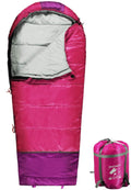 REDCAMP Kids Mummy Sleeping Bag for Camping Zipped Small, 40 Degree 3 Season Cold Weather Fit Boys,Girls & Teens (Pink with 2.4l