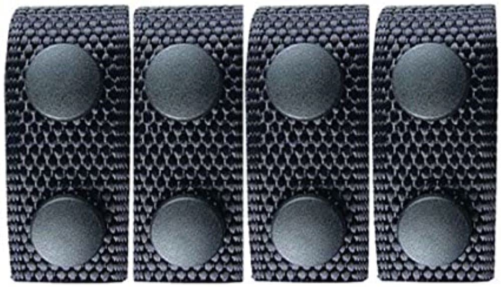 Uncle Mikes Kodra Duty Nylon Web Snap Close Keepers Belt (2 1/4-Inch, Black, Set of 4), One Size (88652)