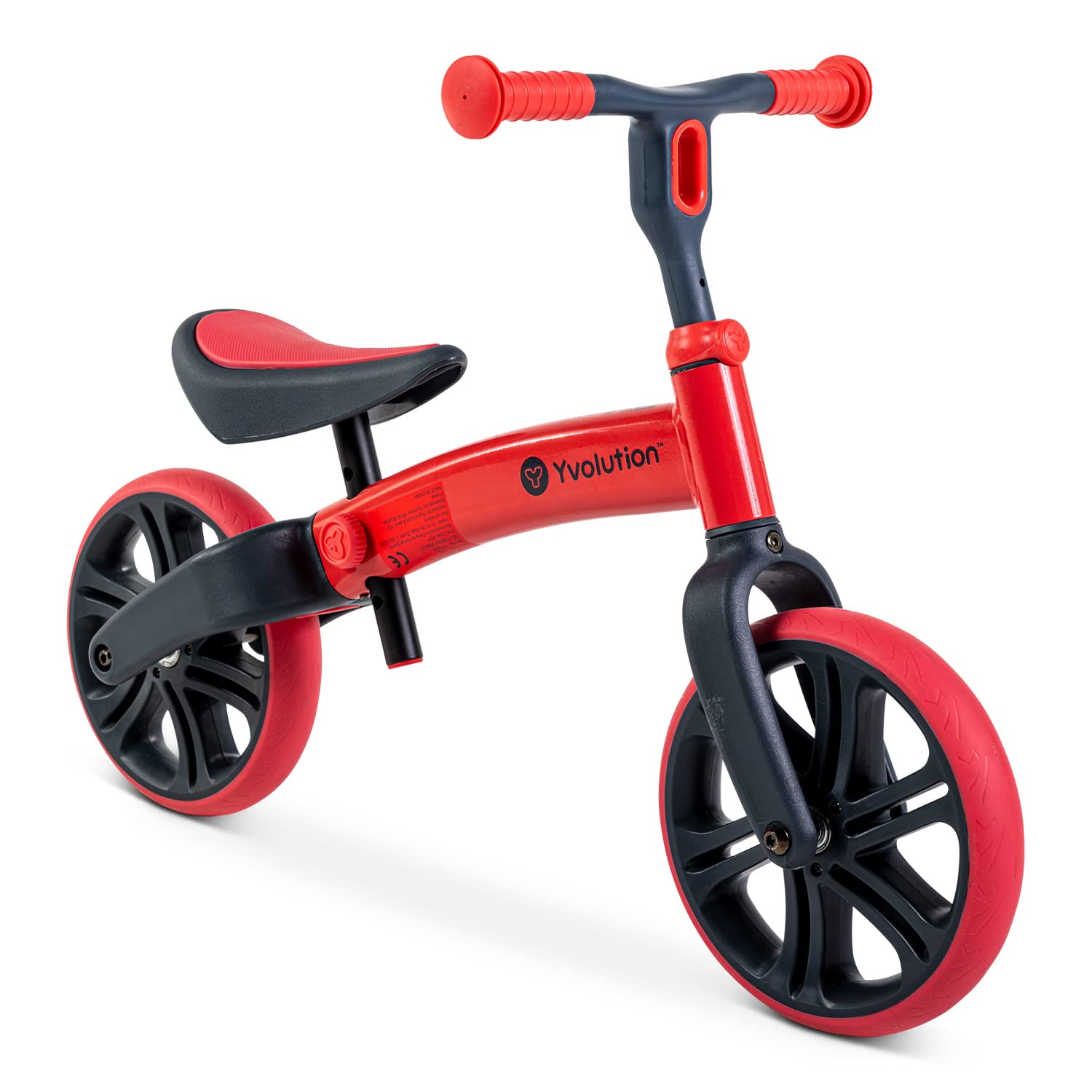 Yvolution Y Velo Junior Toddler Balance Bike | 9 Inch Wheel No-Pedal Training Bike For Kids Age 18 Months To 4 Years (Red 2022)