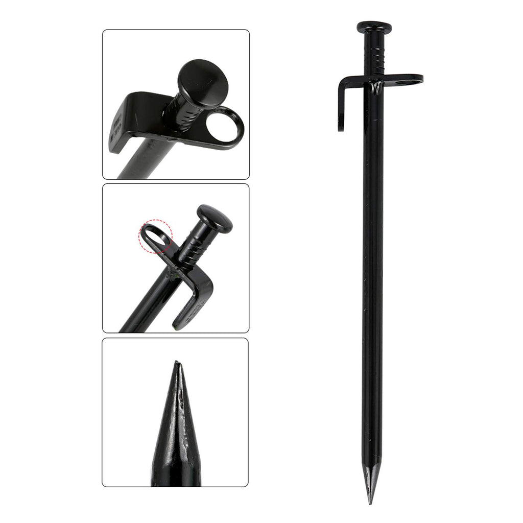 Tent Pile,Luminous Ring Storage Bag(8 Pieces) Sturdy Heavy Steel Tent Pile Ground Nail Metal Pile, Suitable For Outdoor Mountain