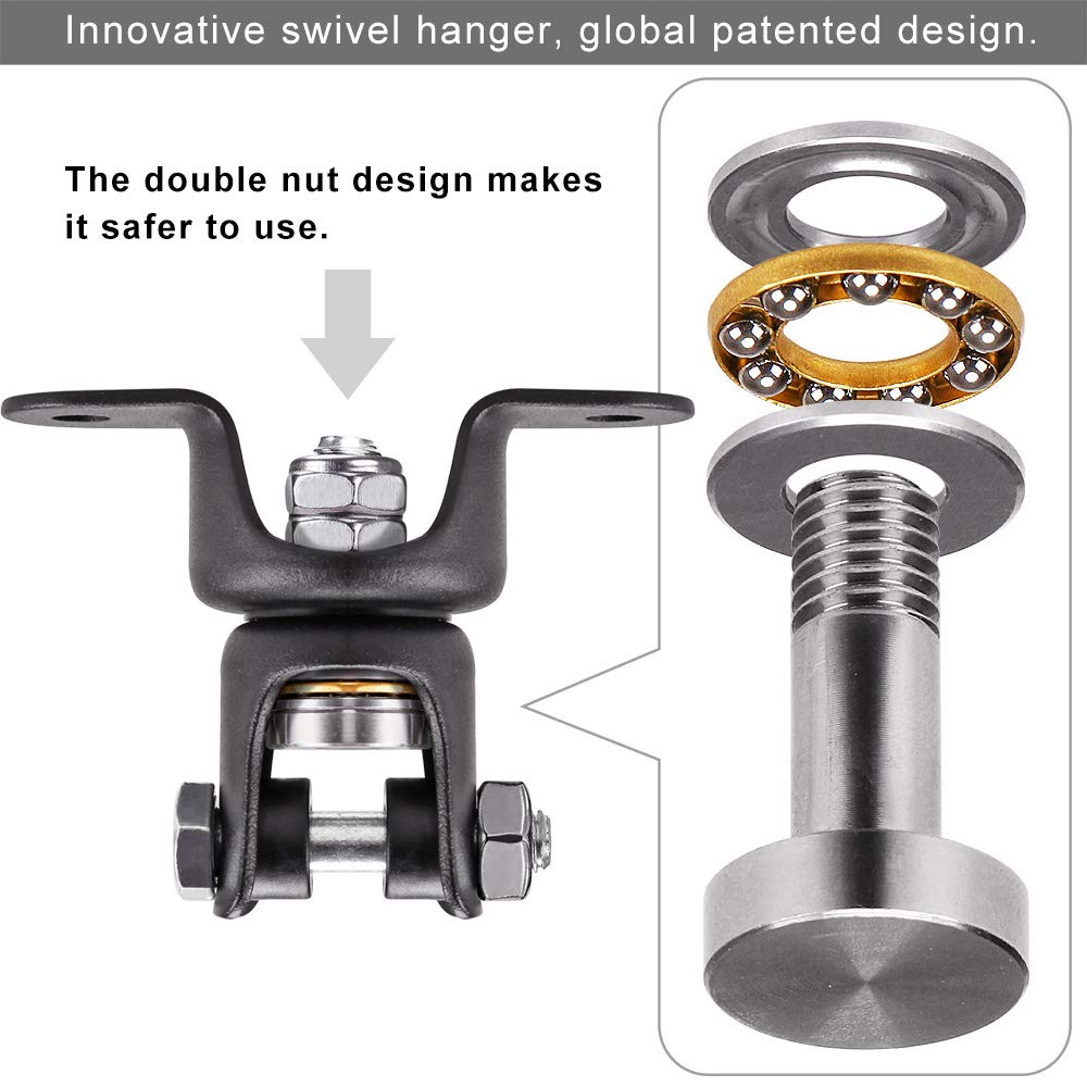 Benelabel Heavy Duty Punching Bag Hanger - 360    Rotation Wood Beam Holder With Bearing Swivel - Easy To Install - Durable Mate