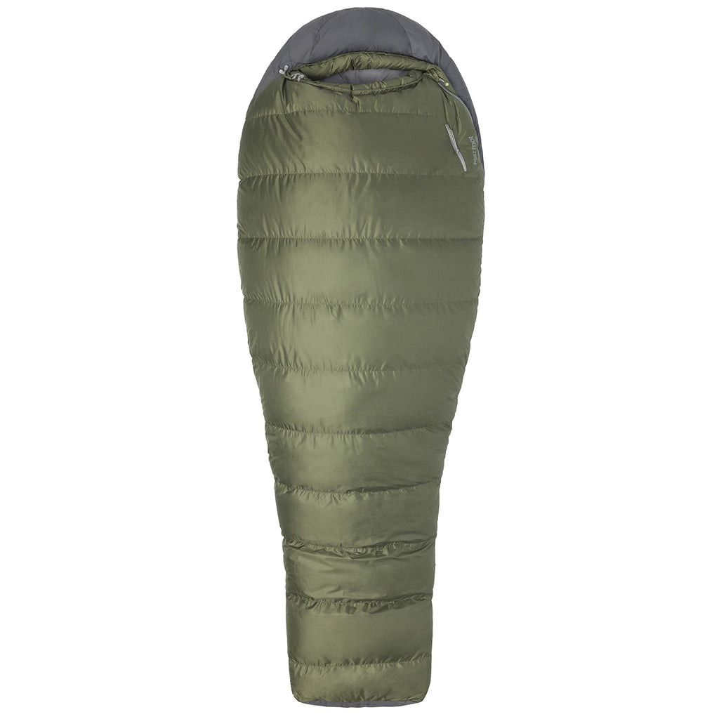 Marmot Ironwood Mummy Sleeping Bag  Down-Filled, Lightweight, 30-Degree Rating, Bomber Green/Steel Onyx, Regular