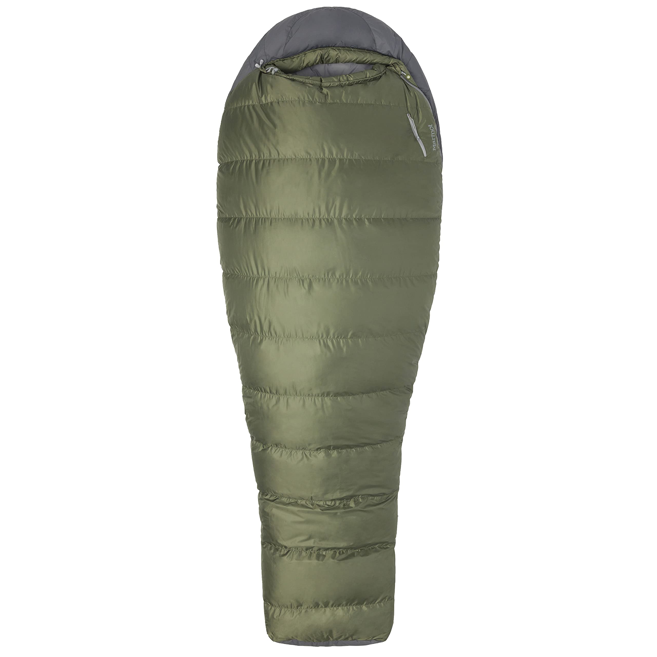 Marmot Ironwood Mummy Sleeping Bag  Down-Filled, Lightweight, 30-Degree Rating, Bomber Green/Steel Onyx, Regular