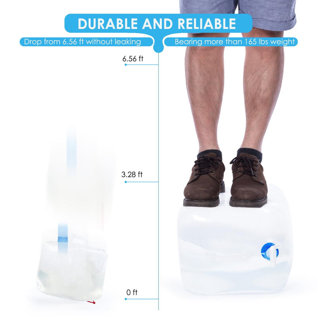 Gowithwind Collapsible Water Container Jug With Spigot, 2 Packs 5.3 Gallon Bpa Free Camping Water Storage Carrier For Outdoor Hi