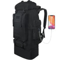 Vaupan 70L/100L Hiking Backpack with USB Charging Port, Expandable Large Military Tactical Backpack, Waterproof MOLLE Rucksack T