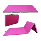 Balancefrom All Purpose 4'X10'X2'' Extra Thick High Density Anti Tear Gymnastics Gym Folding Exercise Aerobics Mats, Pink