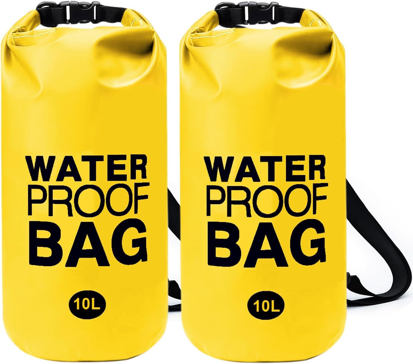 Waterproof Dry Bag - 2-Pack 10L Roll-Top Dry Bags for Kayaking, Boating, Fishing, Camping & Beach - Lightweight Waterproof Backp