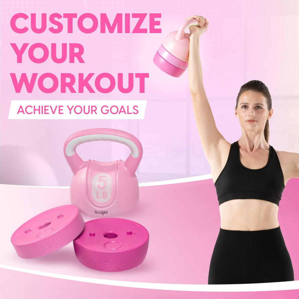 Yes4All Neoprene Coated & Kettlebell Sets - Hand Weights For Home Gym & Dumbbell Weight Set Training 50 Lb