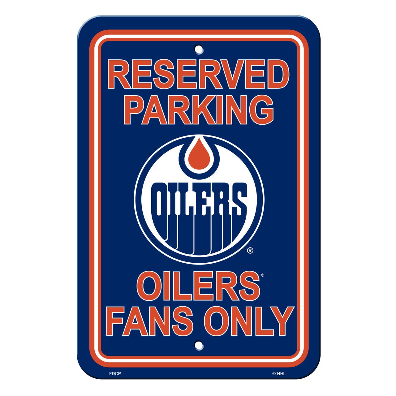 Fremont Die NHL Edmonton Oilers Team Sign, 12 x 18, Reserved Parking Sign