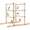 Apudarmis Ladder Toss Game Set, 35X26In Pine Wooden Golf Ladder Lawn Game With 6 Bolos Balls And Carrying Case - Outdoor Backyar