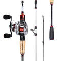 Sougayilang Baitcaster Combo, 2Pcs Fishing Rod and Reel Combo, Medium Heavy Fishing Pole with Baitcasting Reel Combo-5.9ft with 