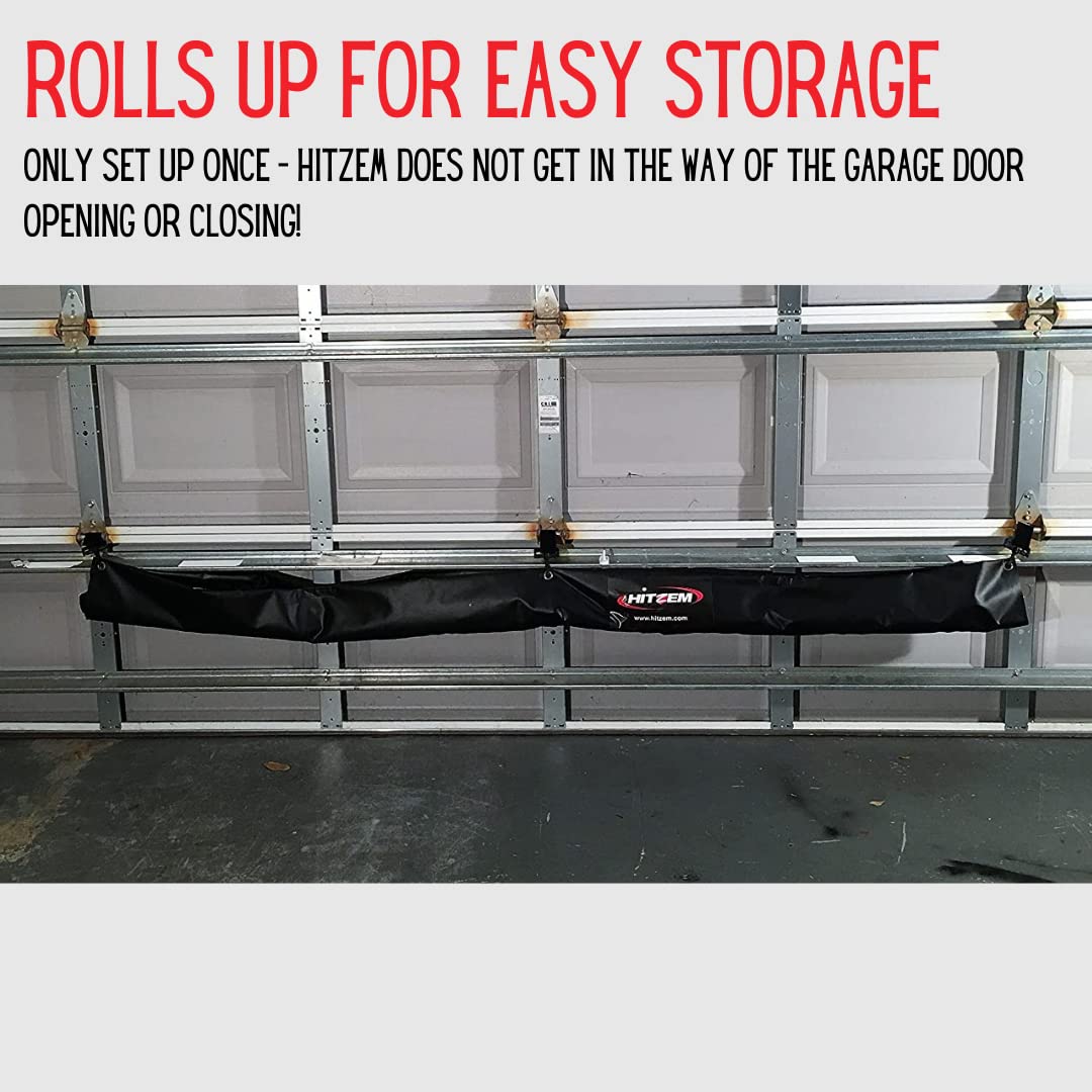 Hitzem: Baseball Net & Softball Net - Hitting/Pitching Net - Practice Batting Net Attaches And Hangs On Garage Door - Hitting Ne